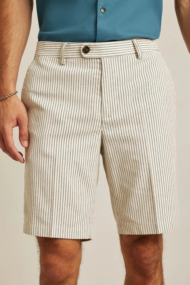 Men Italian Stretch Chino Shorts Stone Grey Navy Pinstripe Bonobos Chino Shorts