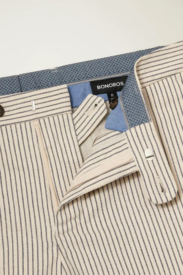Men Italian Stretch Chino Shorts Stone Grey Navy Pinstripe Bonobos Chino Shorts