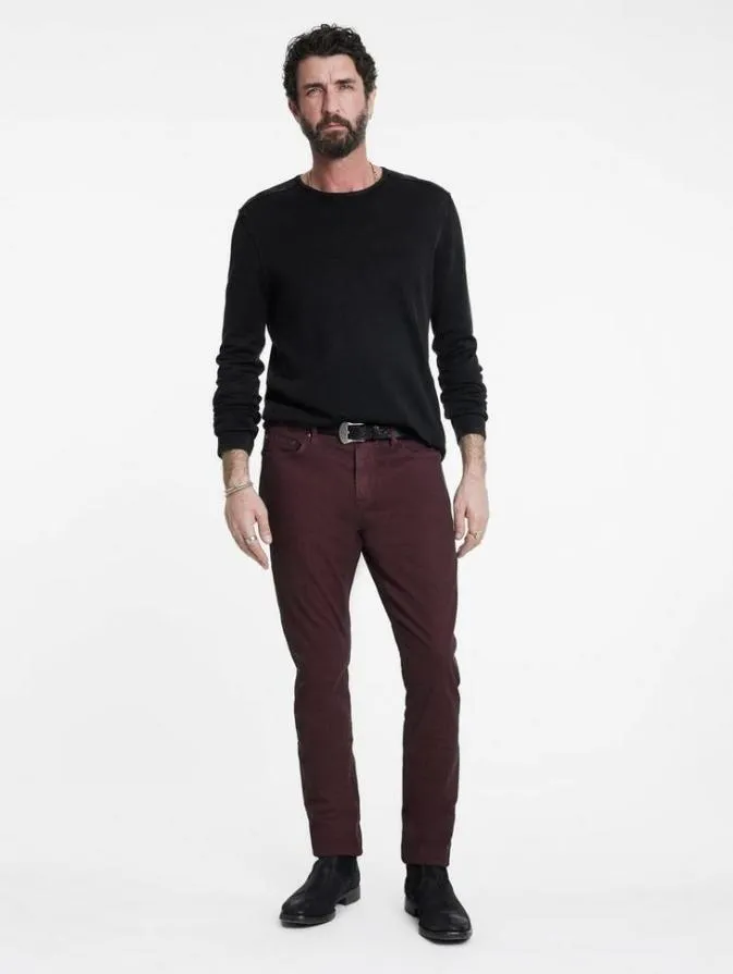 Men Jeans John Varvatos J704 8211 TAPERED FIT Oxblood