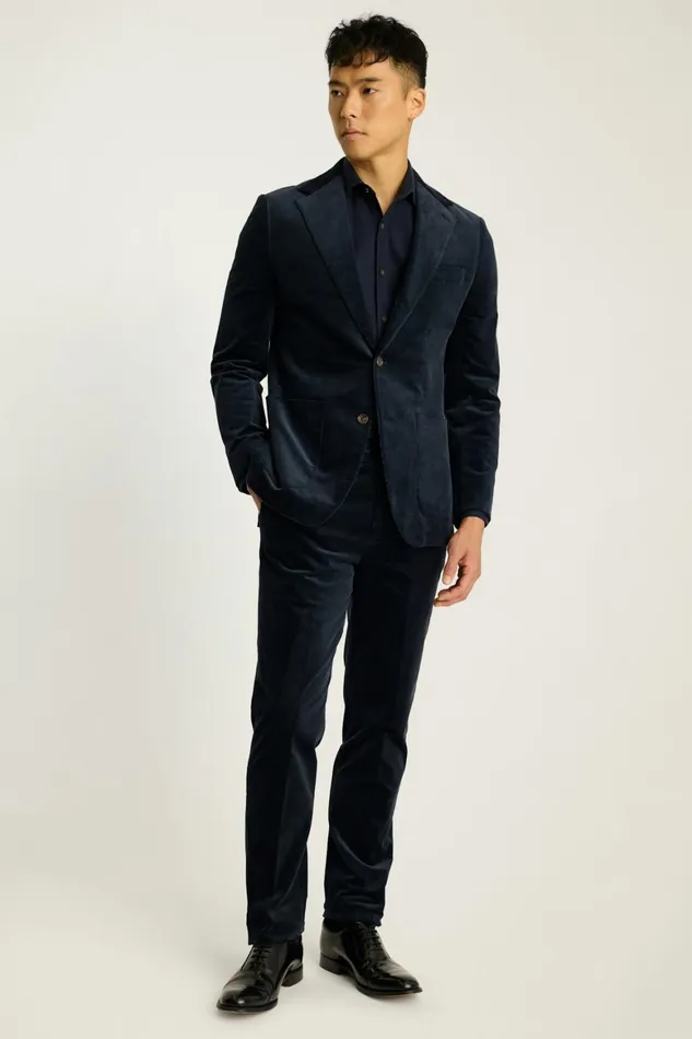 Men Jetsetter Italian Corduroy Suit Dark Blue Bonobos Suits