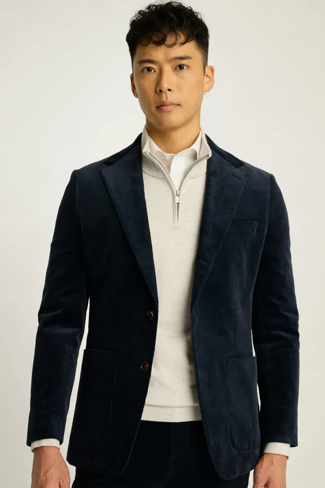 Men Jetsetter Italian Corduroy Suit Dark Blue Bonobos Suits