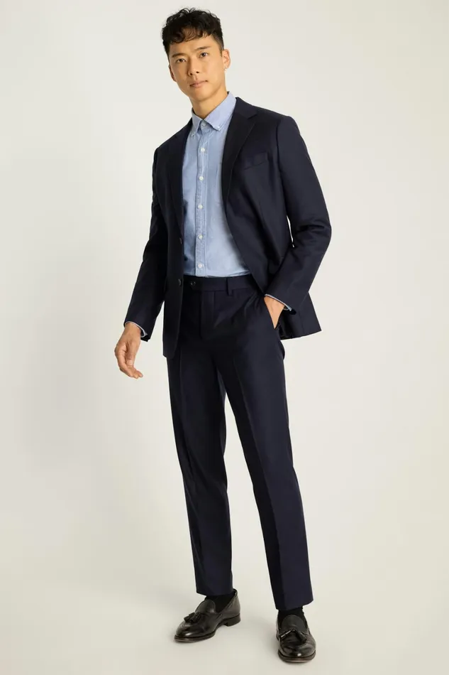 Men Jetsetter Italian Flannel Blazer Dark Navy Blue Bonobos Blazers and Sport Coats