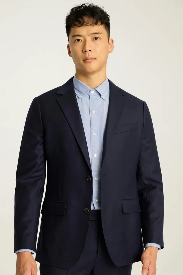 Men Jetsetter Italian Flannel Blazer Dark Navy Blue Bonobos Blazers and Sport Coats