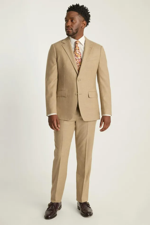 Men Jetsetter Italian Flannel Suit Sand Bonobos Suits
