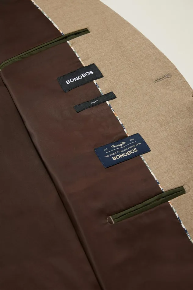 Men Jetsetter Italian Flannel Suit Sand Bonobos Suits