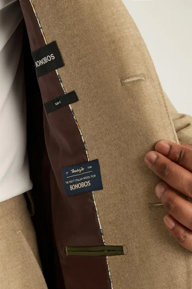 Men Jetsetter Italian Flannel Suit Sand Bonobos Suits