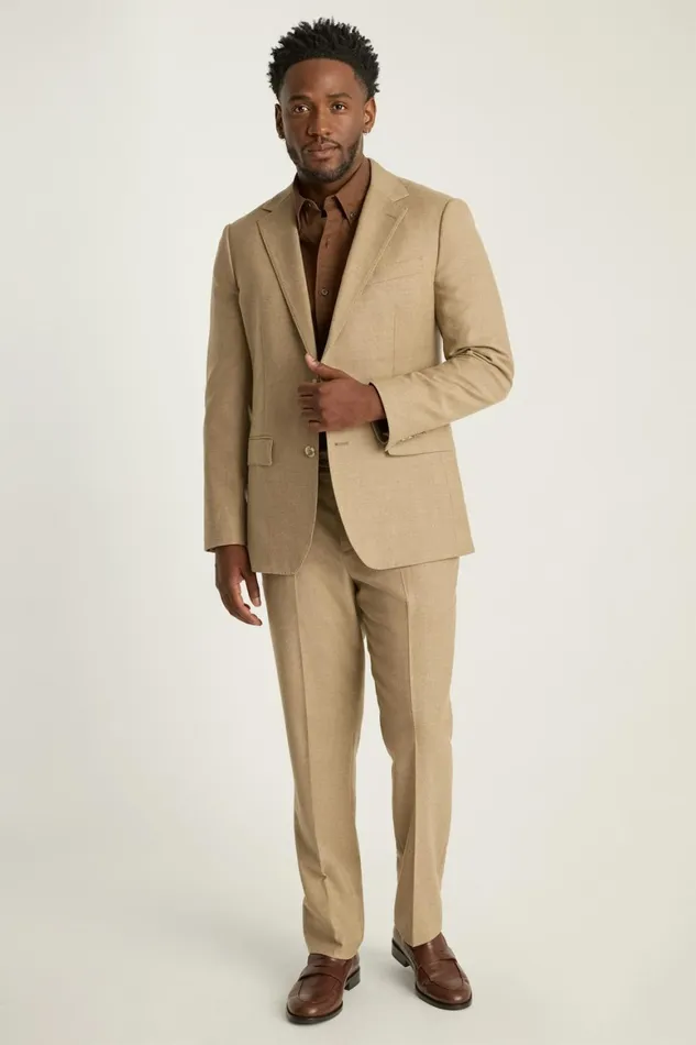 Men Jetsetter Italian Flannel Suit Sand Bonobos Suits