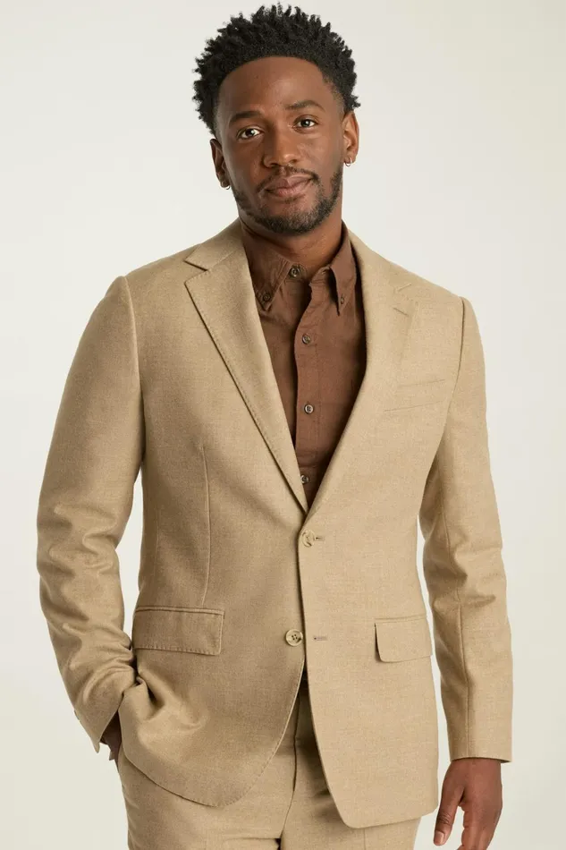 Men Jetsetter Italian Flannel Suit Sand Bonobos Suits