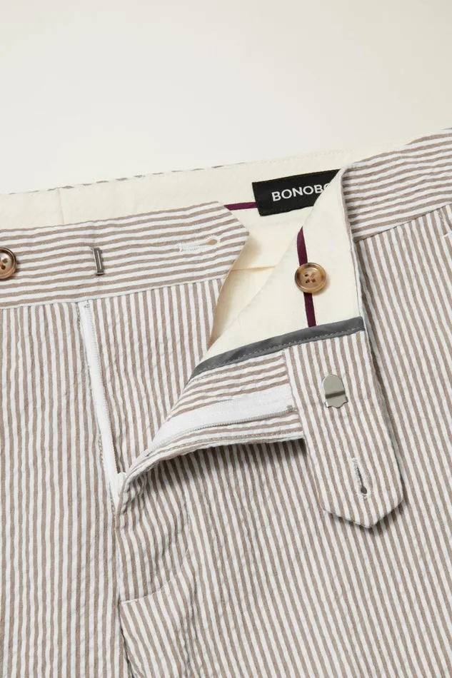 Men Jetsetter Italian Seersucker Dress Pant Khaki And White Stripe Bonobos Dress Pants