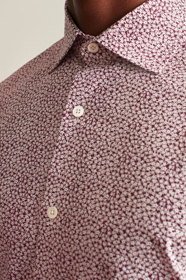Men Jetsetter Stretch Dress Shirt Cranberry Montgomery Floral Bonobos Business Casual Shirts