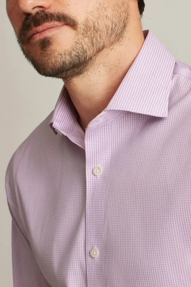 Men Jetsetter Stretch Dress Shirt Purple Mini Gingham Bonobos Business Casual Shirts