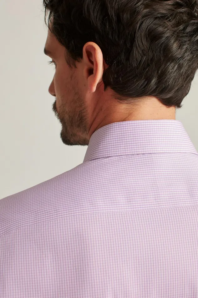 Men Jetsetter Stretch Dress Shirt Purple Mini Gingham Bonobos Business Casual Shirts