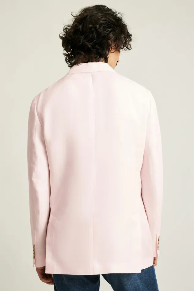 Men Jetsetter Unconstructed Blazer Pink Herringbone Bonobos Blazers and Sport Coats