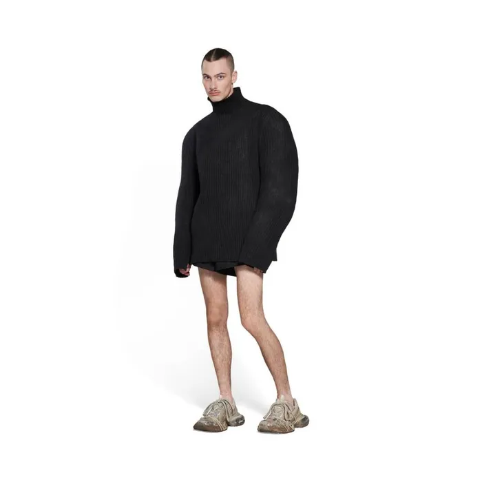Men Knitwear Balenciaga Biker Sweater In Black