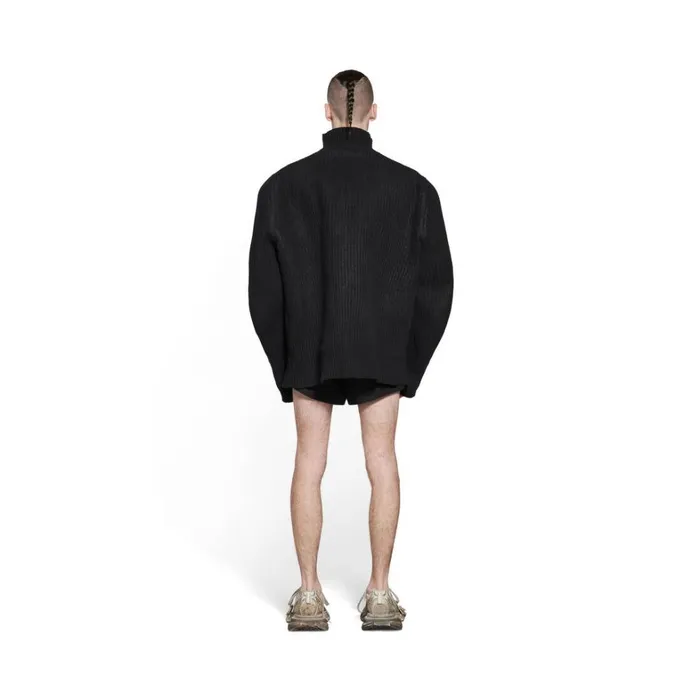 Men Knitwear Balenciaga Biker Sweater In Black