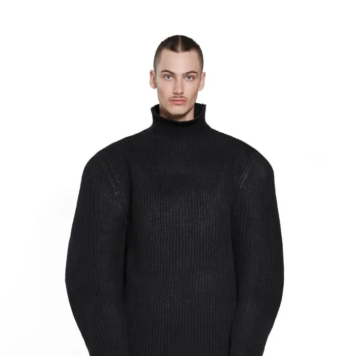 Men Knitwear Balenciaga Biker Sweater In Black