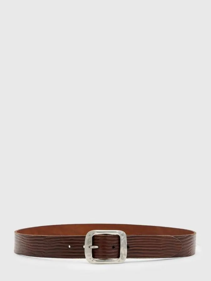Men Leather Belts John Varvatos RUTLAND BELT Wood Brown
