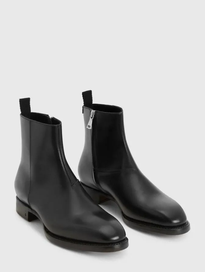 Men Leather Boots John Varvatos REGENT BOOT Black