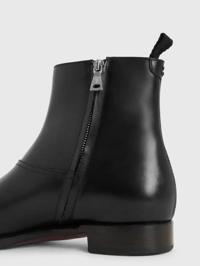 Men Leather Boots John Varvatos REGENT BOOT Black