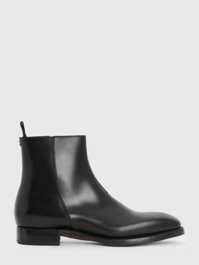 Men Leather Boots John Varvatos REGENT BOOT Black