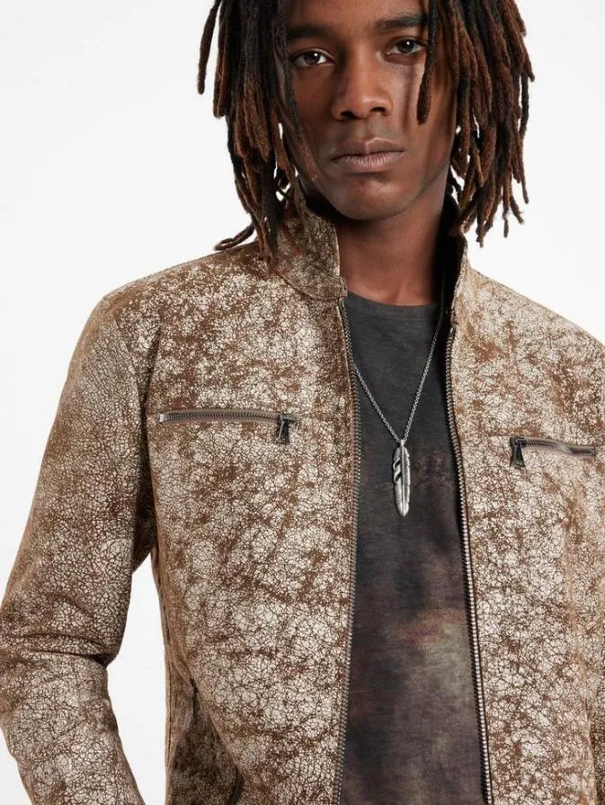 Men Leather Jackets John Varvatos ORTHO JACKET Caramel