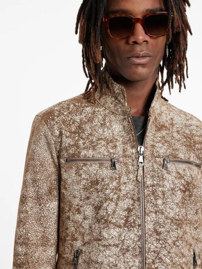 Men Leather Jackets John Varvatos ORTHO JACKET Caramel