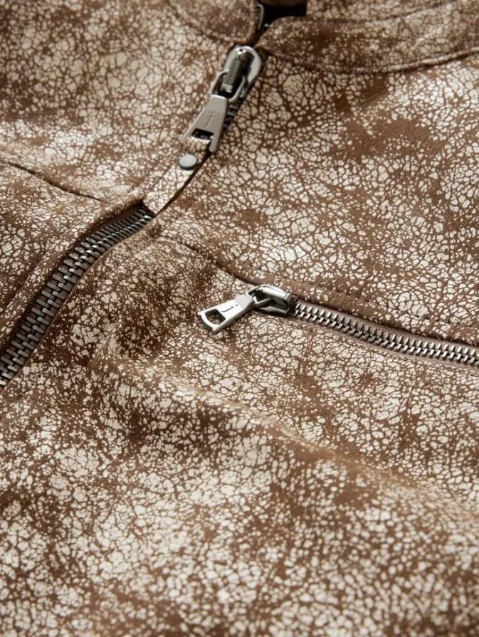 Men Leather Jackets John Varvatos ORTHO JACKET Caramel