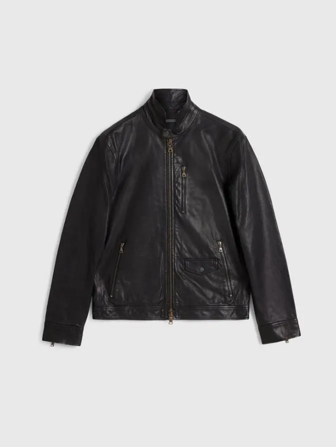 Men Leather Jackets John Varvatos YORK JACKET Black