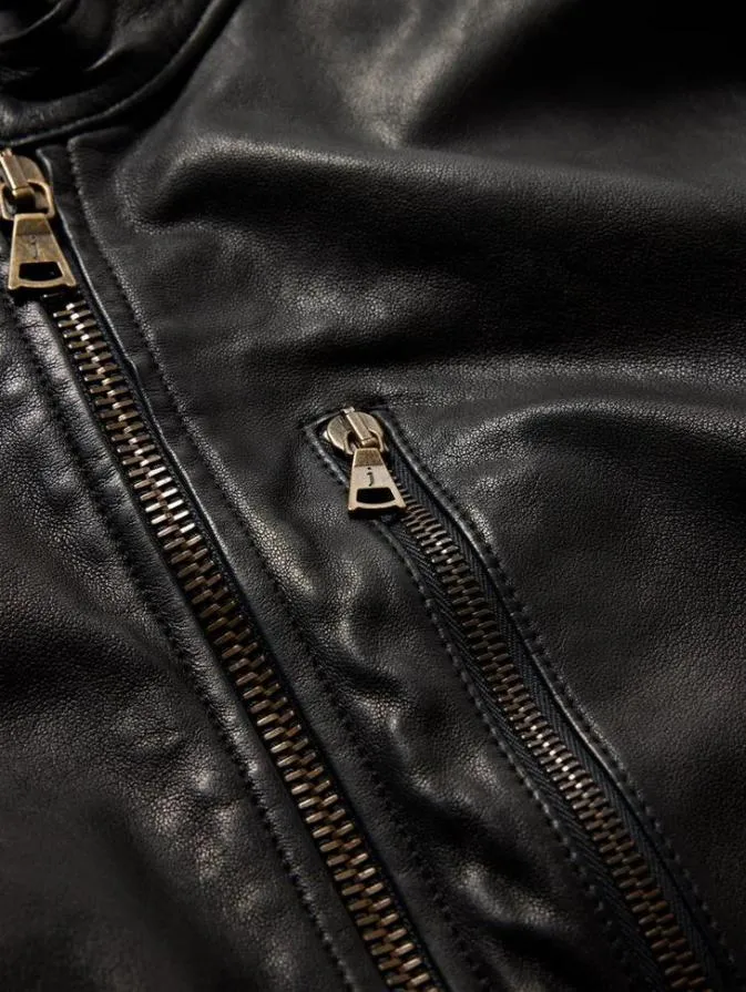 Men Leather Jackets John Varvatos YORK JACKET Black
