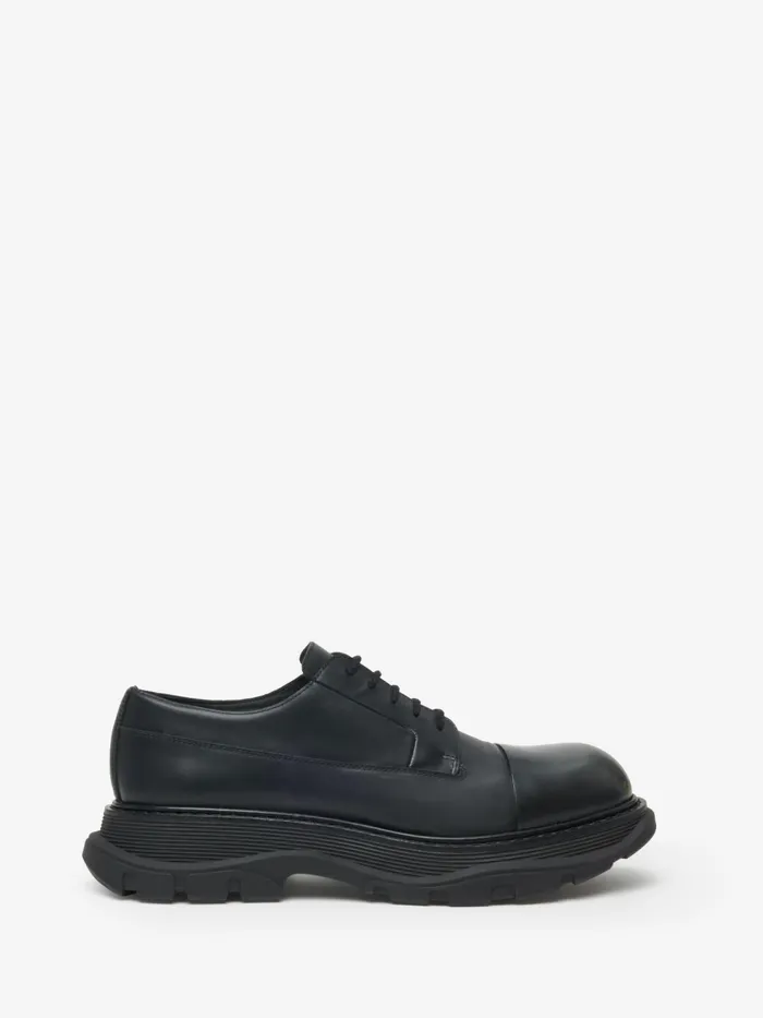 Men Loafers And Lace Ups Alexander McQueen Tread Lace Up Black