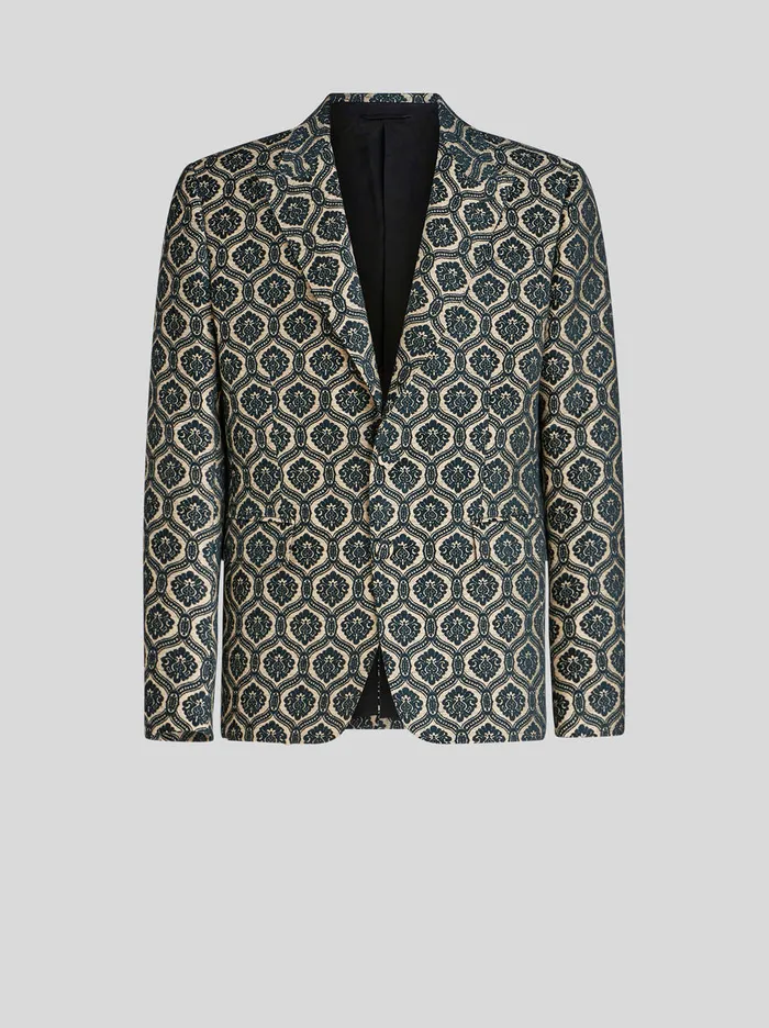 Men Macro Tie Print Jacquard Jacket Etro Jackets