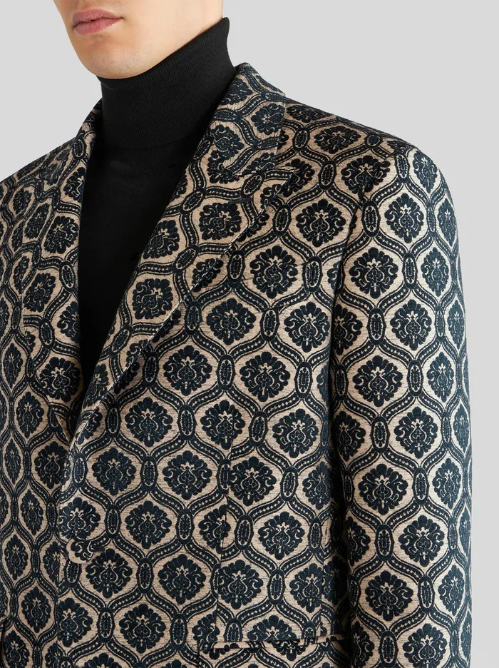 Men Macro Tie Print Jacquard Jacket Etro Jackets