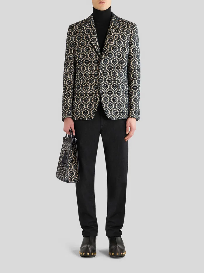 Men Macro Tie Print Jacquard Jacket Etro Jackets