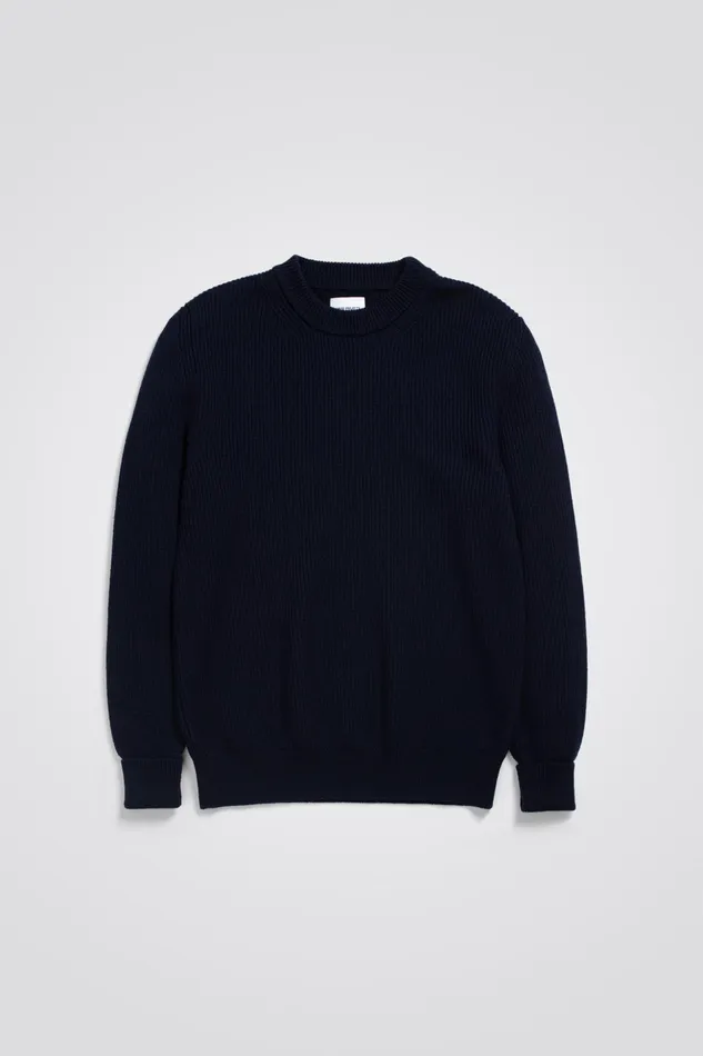 Men Norse Projects Knitwear Fine Merino Rib Crewneck Dark Navy