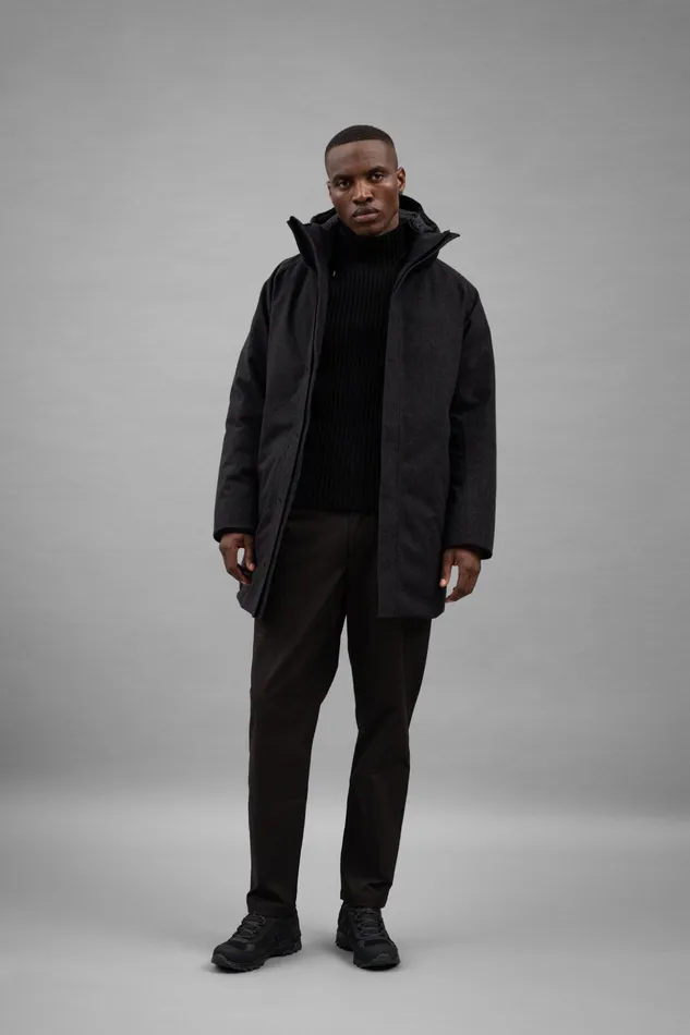 Men Norse Projects Outerwear Rokkvi 60 GoreTex Wool Down Jacket Charcoal Melange