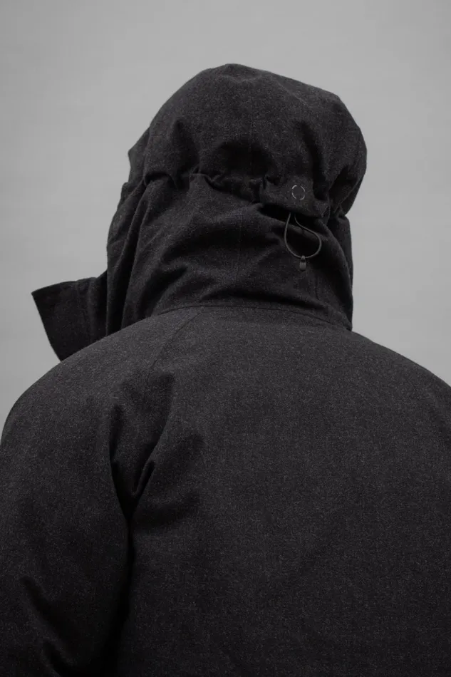 Men Norse Projects Outerwear Rokkvi 60 GoreTex Wool Down Jacket Charcoal Melange