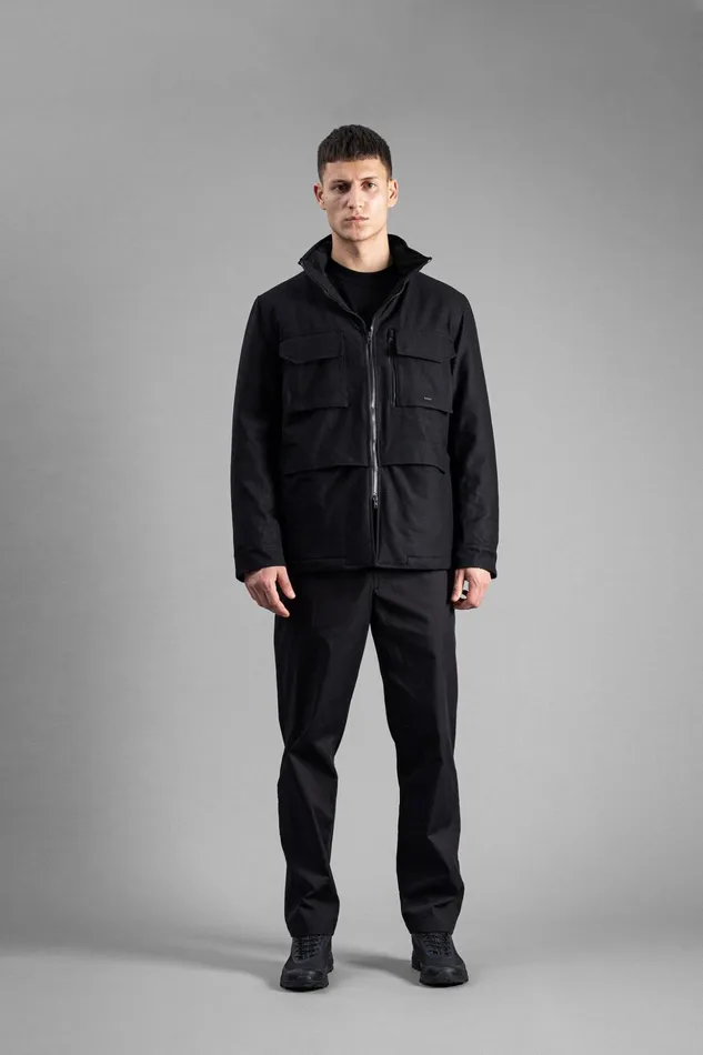 Men Norse Projects Outerwear Technical Field Jacket Loro Piana Clima System Black