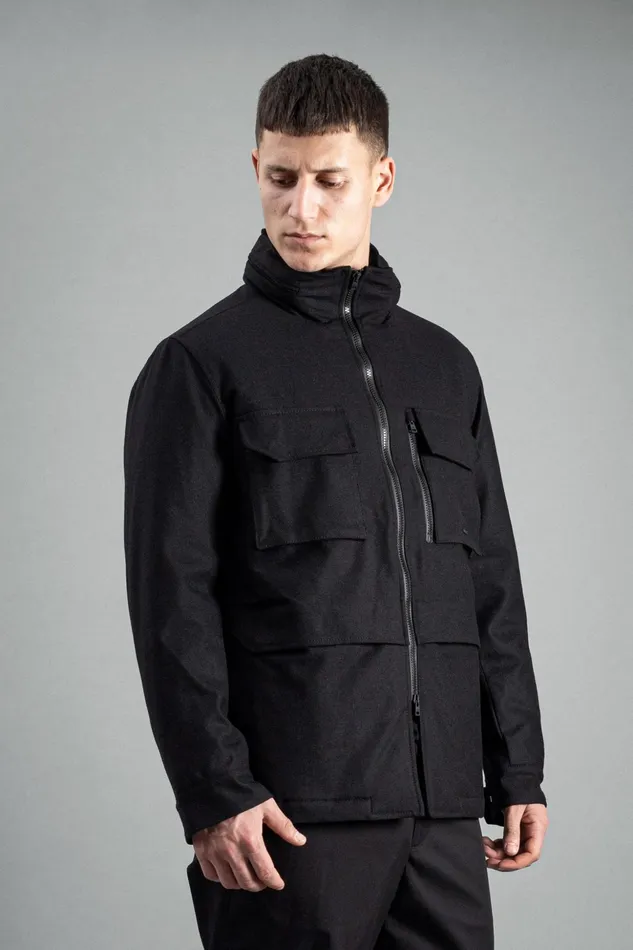Men Norse Projects Outerwear Technical Field Jacket Loro Piana Clima System Black