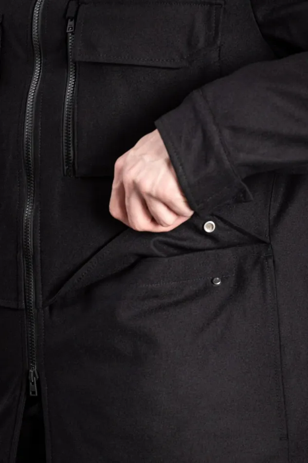 Men Norse Projects Outerwear Technical Field Jacket Loro Piana Clima System Black