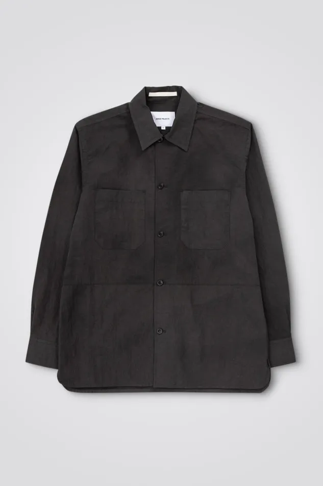 Men Norse Projects Overshirts Ulrik Wave Dye Overshirt Black