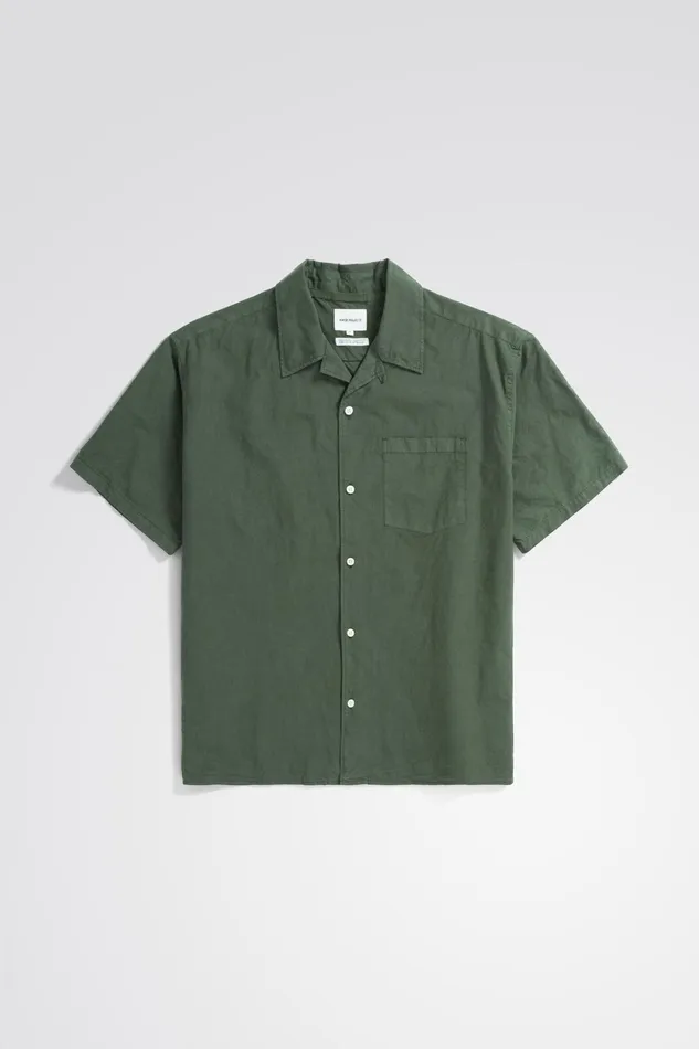 Men Norse Projects Shirting Carsten Cotton Tencel Shirt Spruce Green