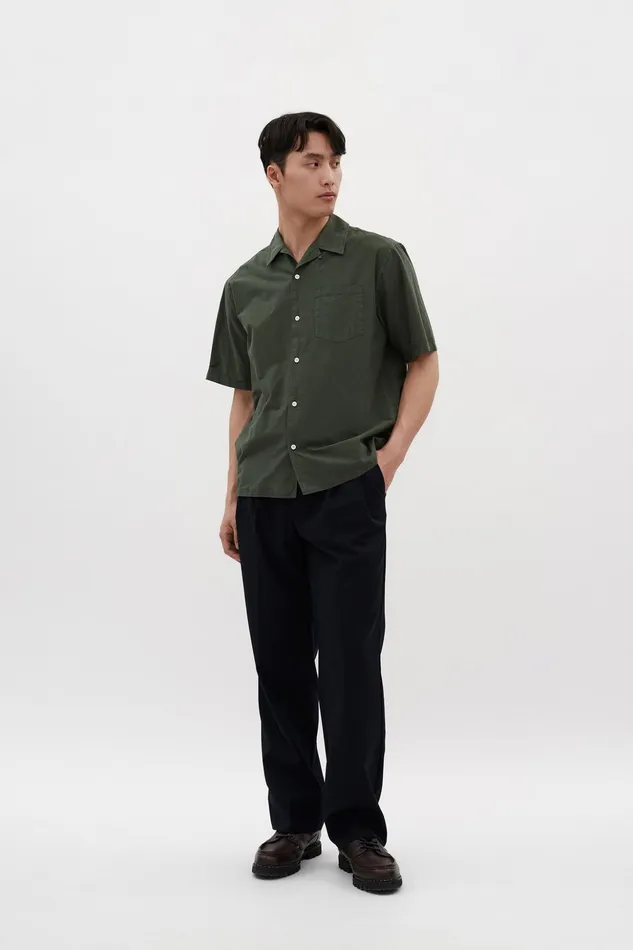 Men Norse Projects Shirting Carsten Cotton Tencel Shirt Spruce Green