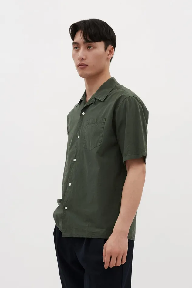 Men Norse Projects Shirting Carsten Cotton Tencel Shirt Spruce Green