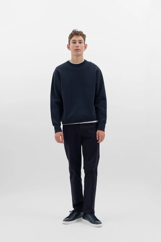 Men Norse Projects Sweatshirts Organic Brushed Cotton Sweatshirt Dark Navy