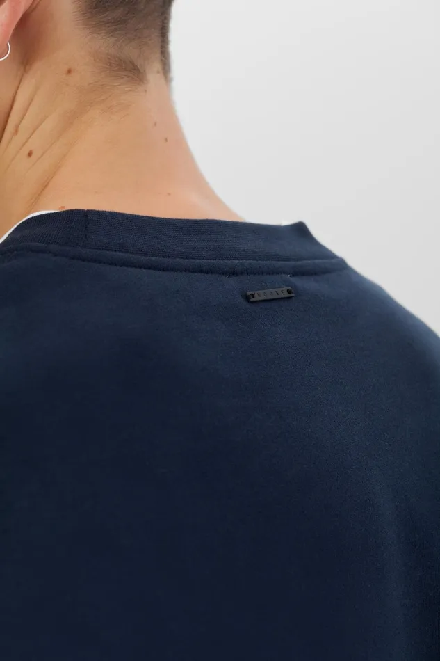 Men Norse Projects Sweatshirts Organic Brushed Cotton Sweatshirt Dark Navy