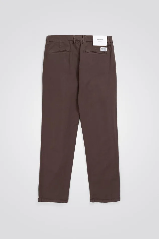 Men Norse Projects Trousers Aros Slim Light Stretch Chino Heathland Brown