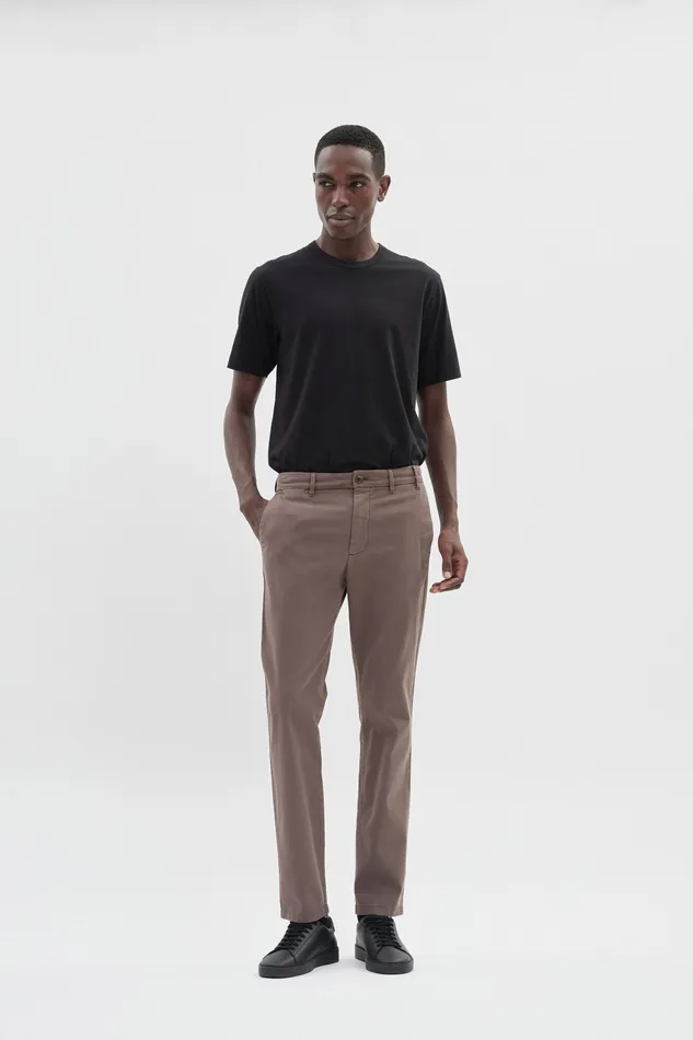 Men Norse Projects Trousers Aros Slim Light Stretch Chino Heathland Brown