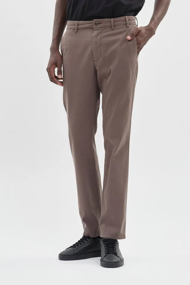 Men Norse Projects Trousers Aros Slim Light Stretch Chino Heathland Brown