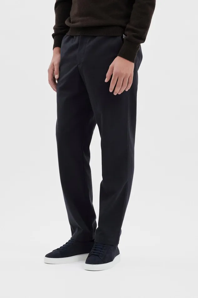 Men Norse Projects Trousers Ezra Cotton Wool Trouser Dark Navy