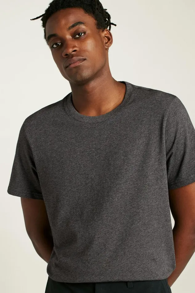 Men Organic Cotton Tee Heather Charcoal Bonobos Short Sleeve Tees